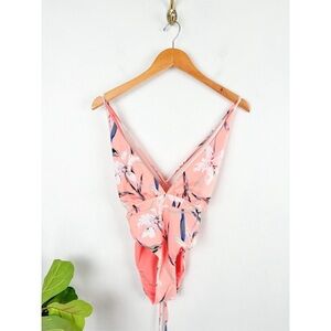 NWT Maaji Twister Reversible Pink Plunge Neck One Piece Swimsuit Sz S